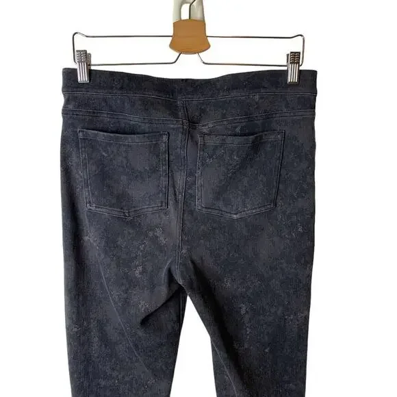 SPANX Gray Acid Wash X-Large Jean-ish Twill Pull-on Shaping Ankle Leggings - Picture 7 of 9
